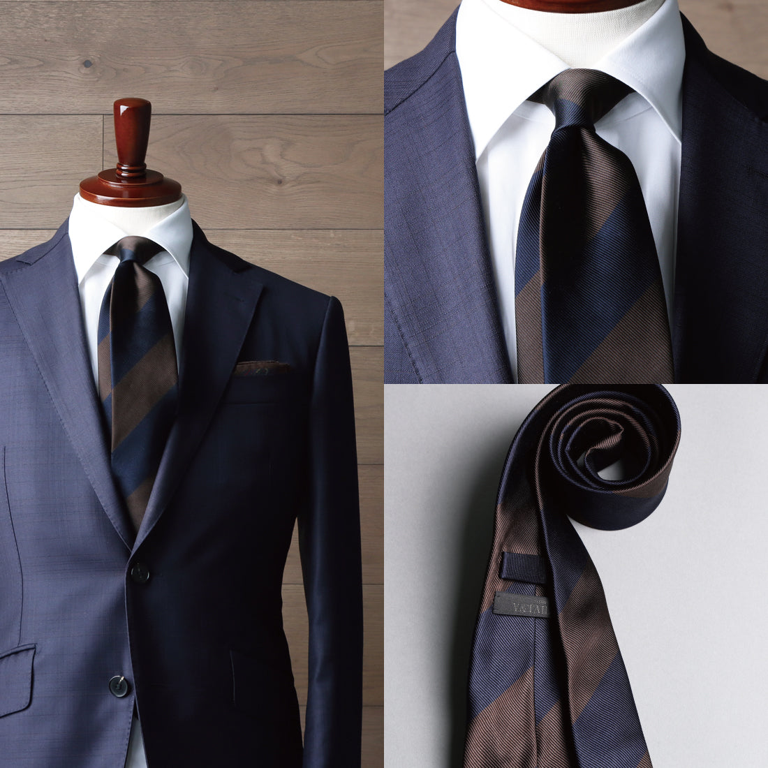 シルク ニ段 ストライプ 12レップ 4colors ハイクオリティ