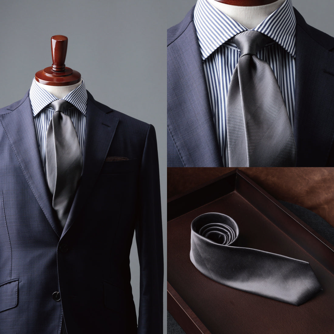 シルク 大柄 ヘリンボーン 5colors ハイクオリティ