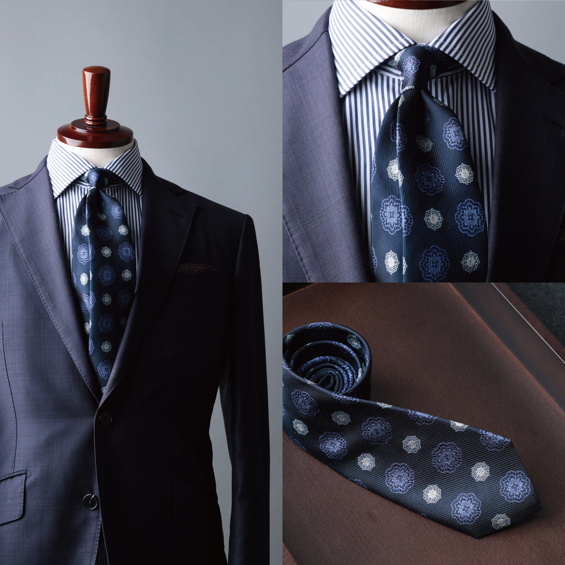 シルク 大柄小紋 3colors ハイクオリティ