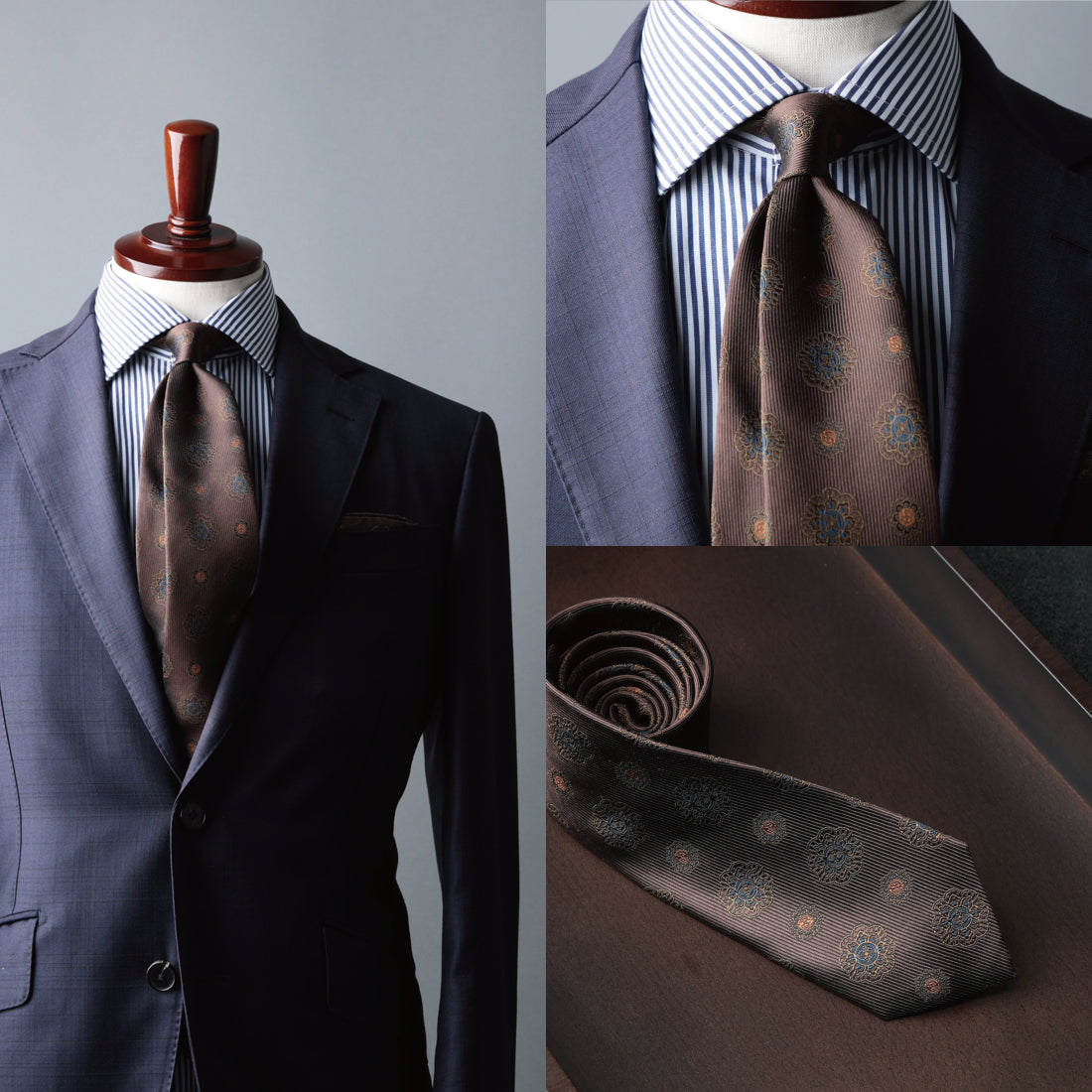 シルク 大柄小紋 3colors ハイクオリティ