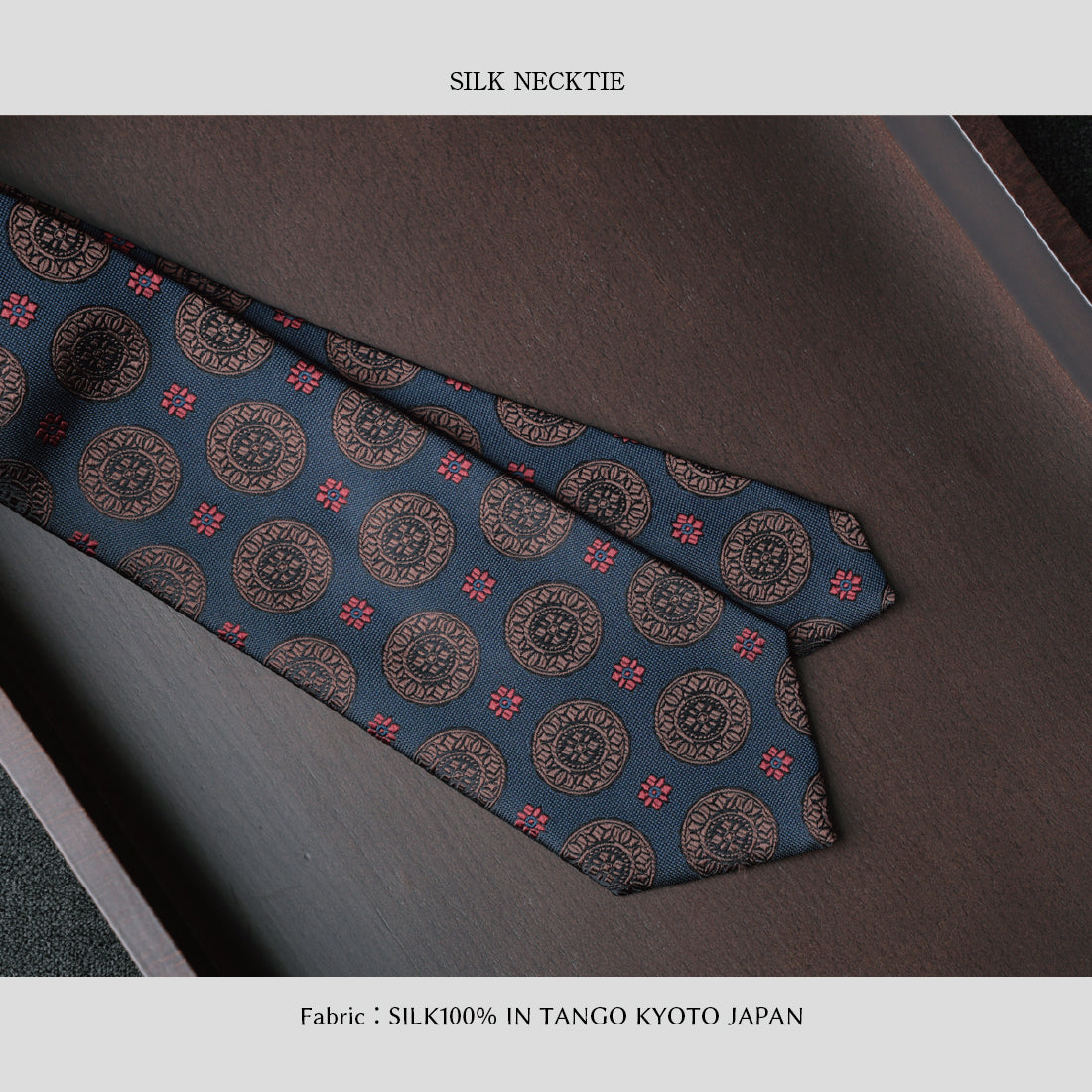 シルク 大柄小紋 ネイビー ピンク ハイクオリティ