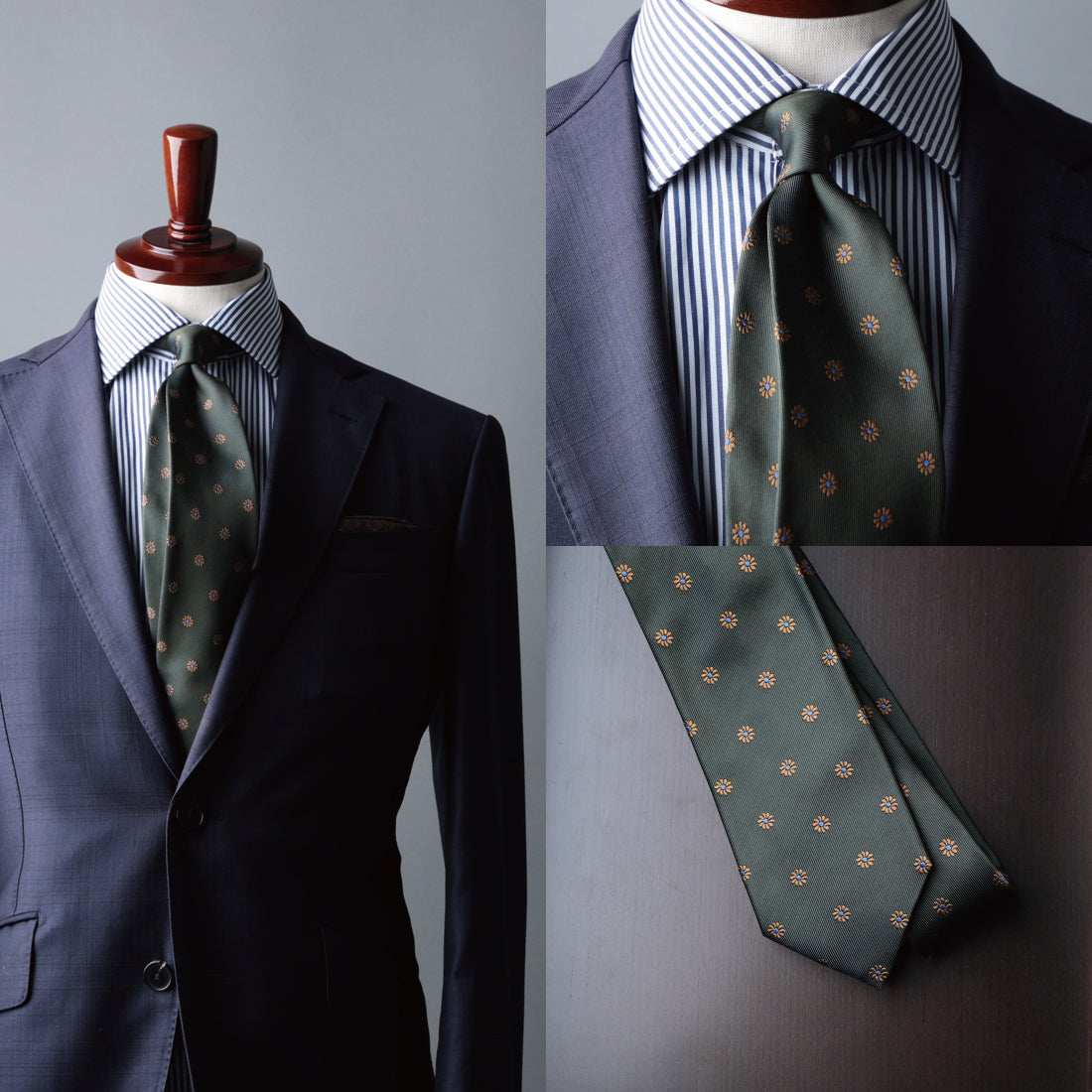 シルク 花柄 小紋 5colors