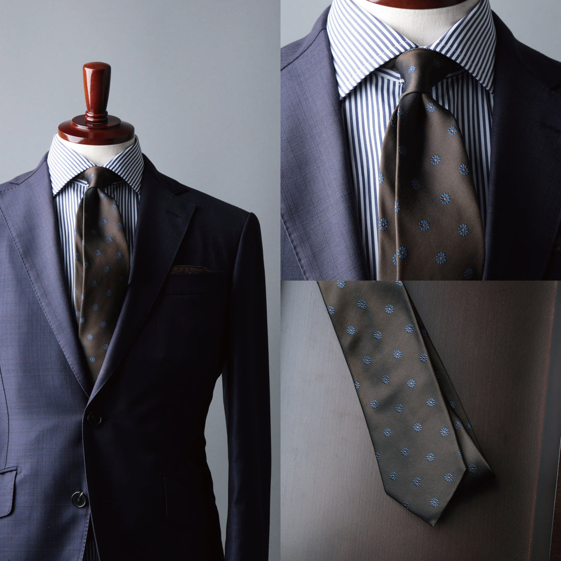 シルク 花柄 小紋 5colors