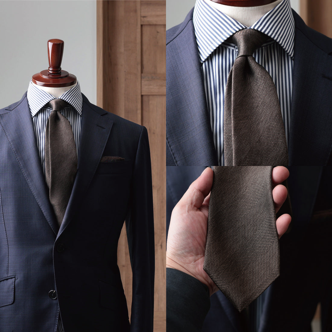 シルク メランジ 大柄 ヘリンボーン 3colors