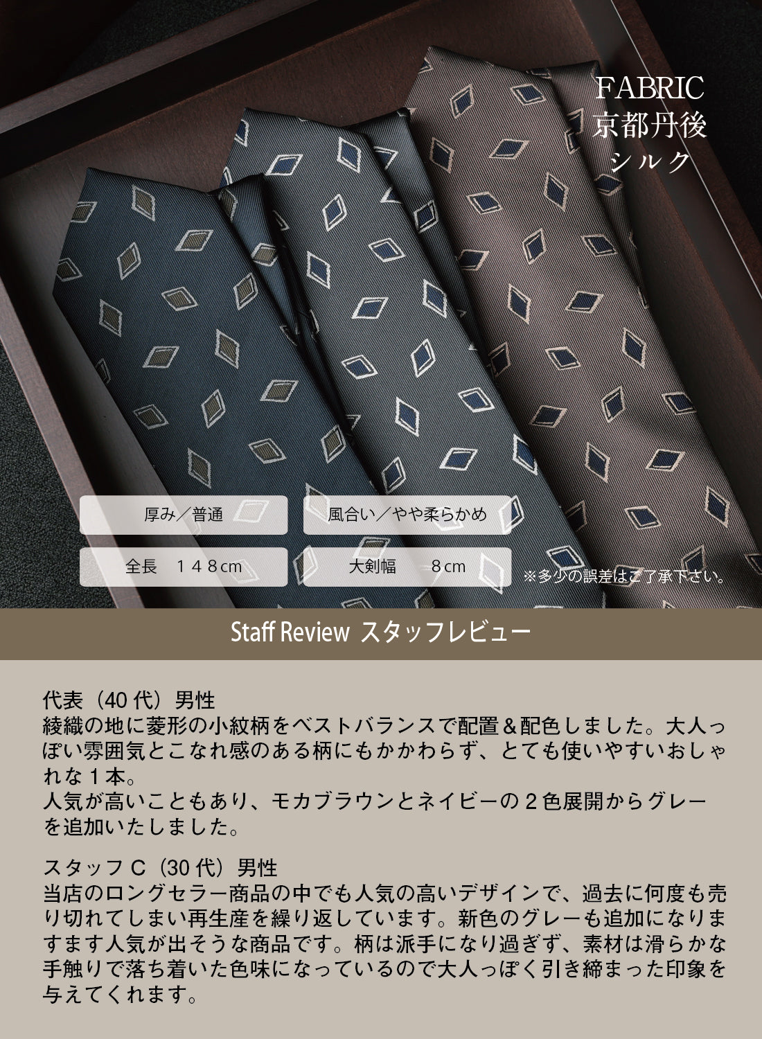 シルク 菱形 小紋 ハイクオリティ