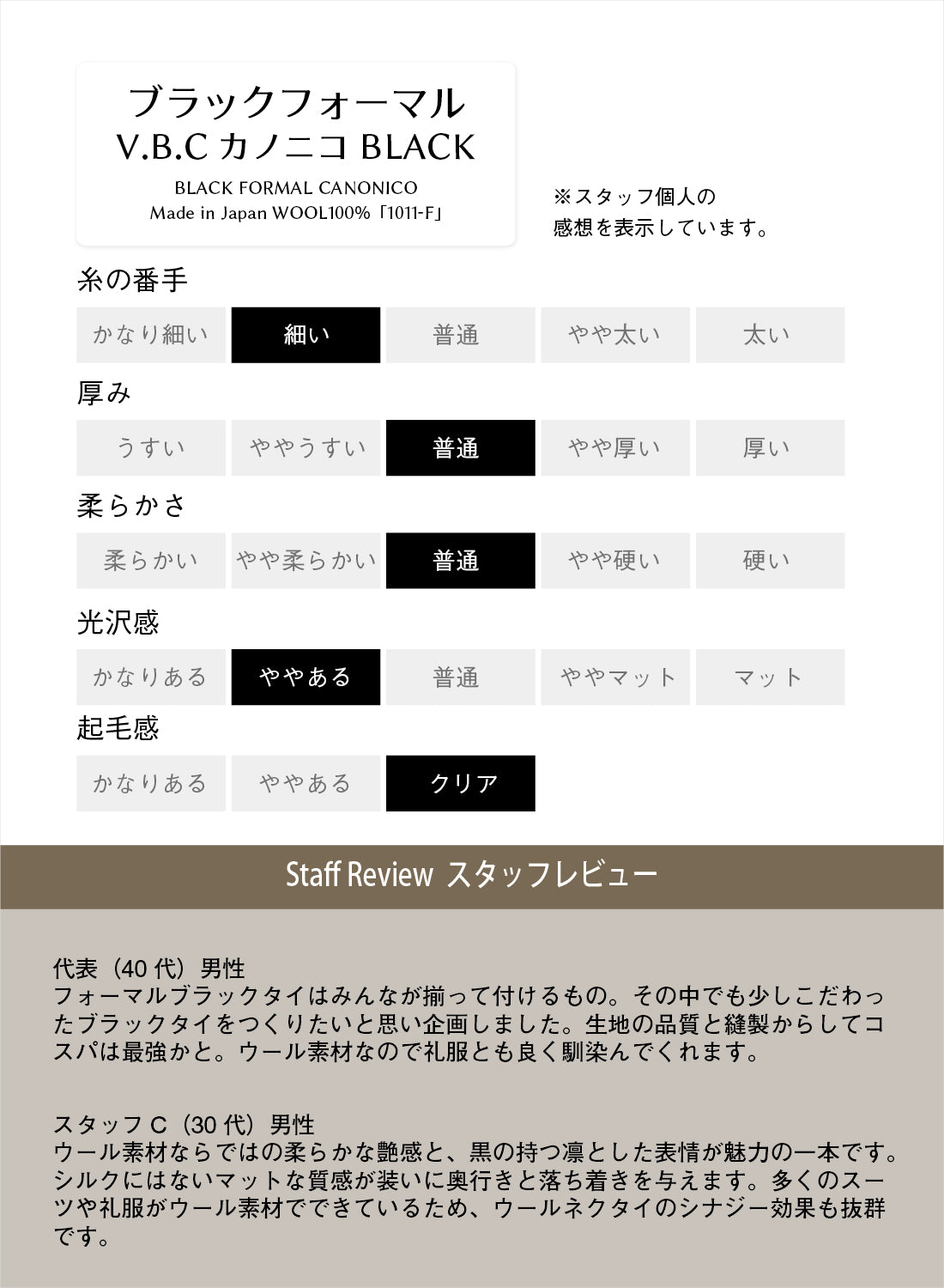 CANONICO ウール ソリッド ブラック