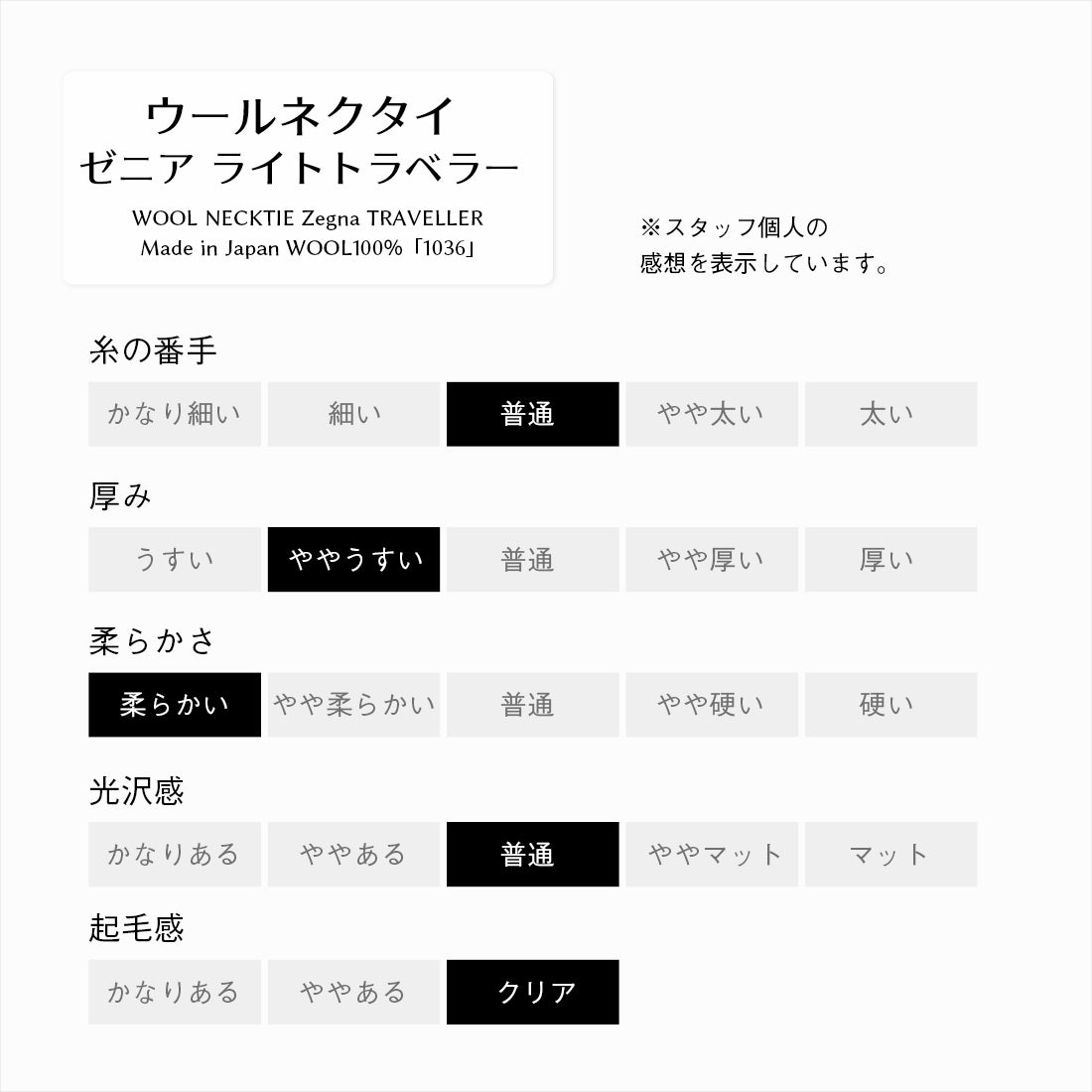 Zegna Light TRAVELLER ウール ピンヘッド 2types