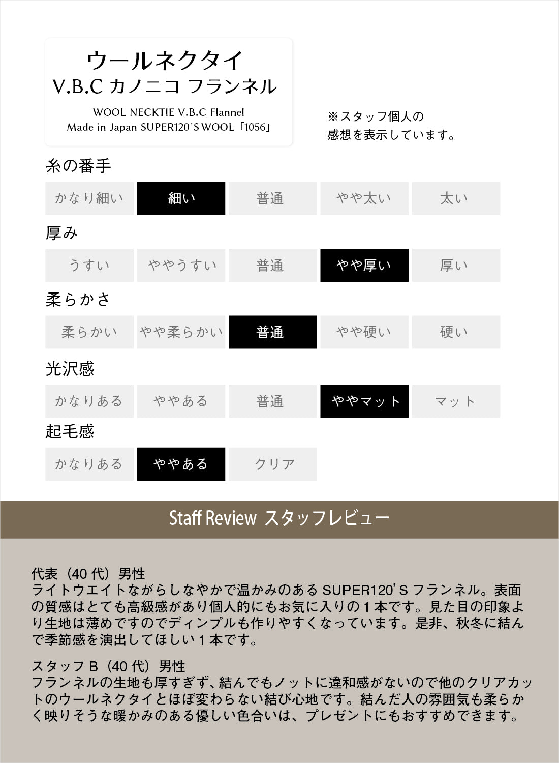 CANONICO ウール フランネル ネクタイ