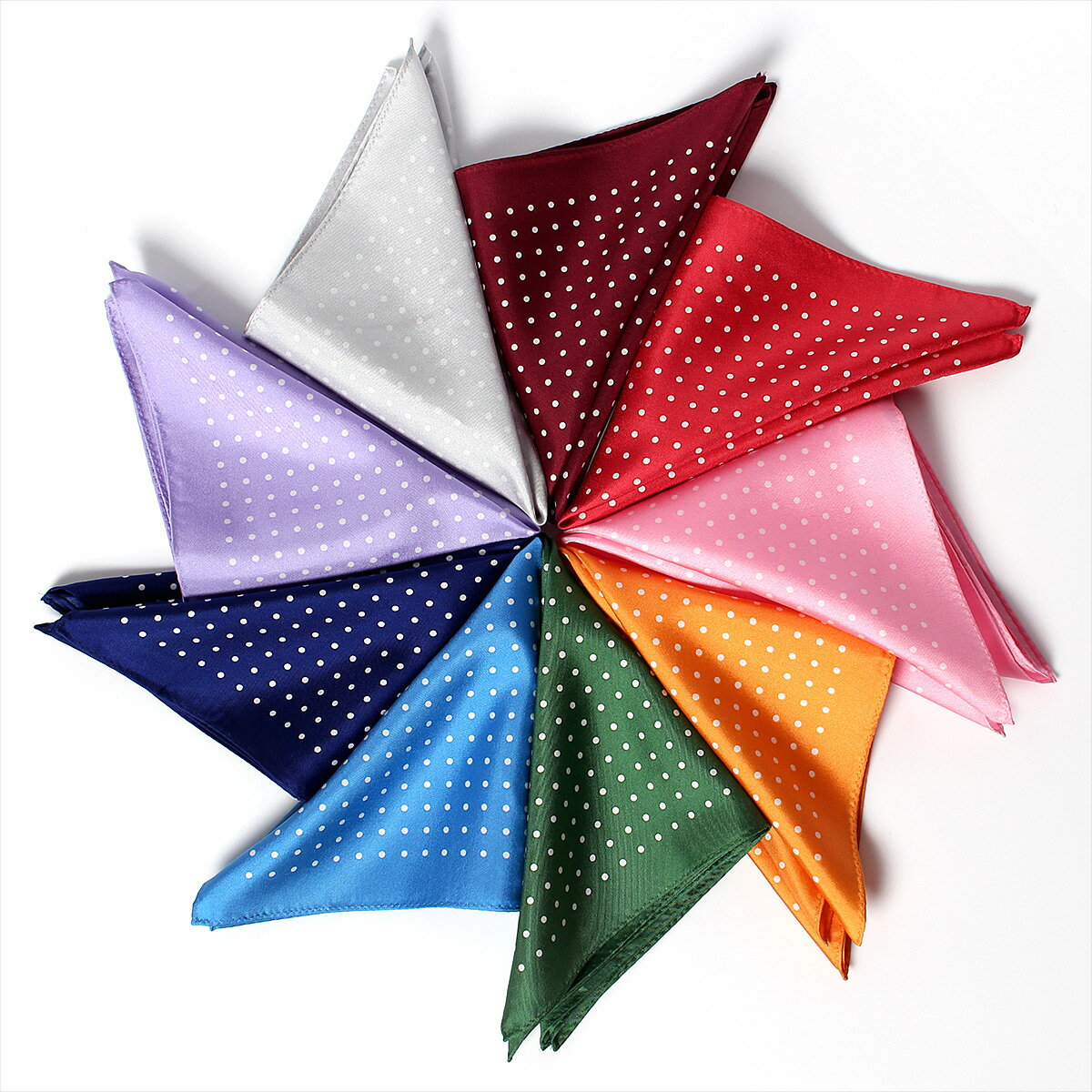 チーフ シルク ドット 9colors