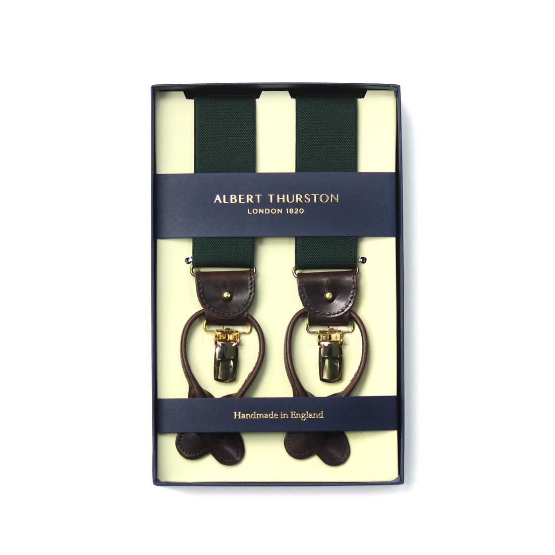 サスペンダー アルバートサーストン 英国製 35mm グリーン