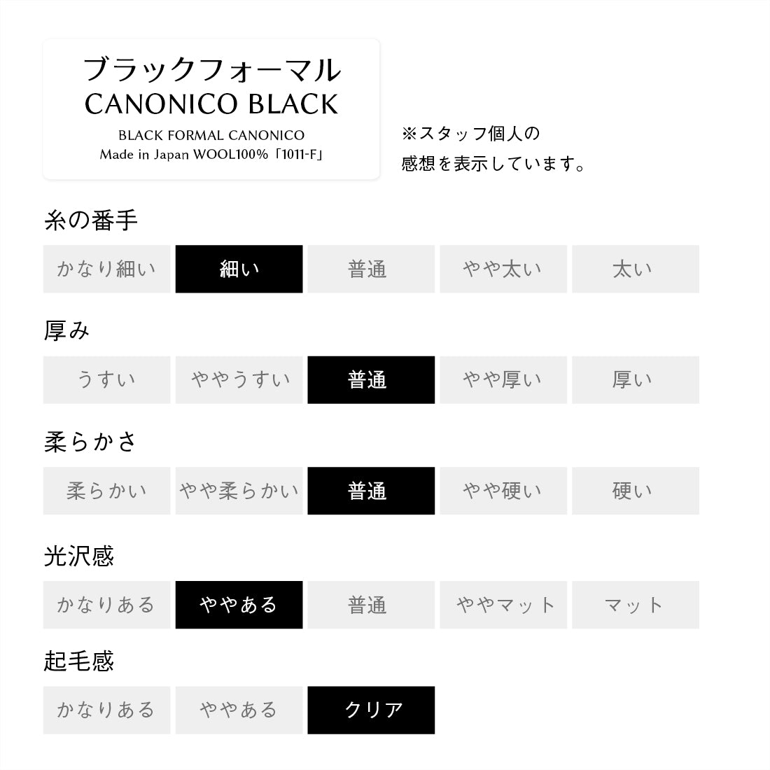 ブラック フォーマル CANONICO ウール