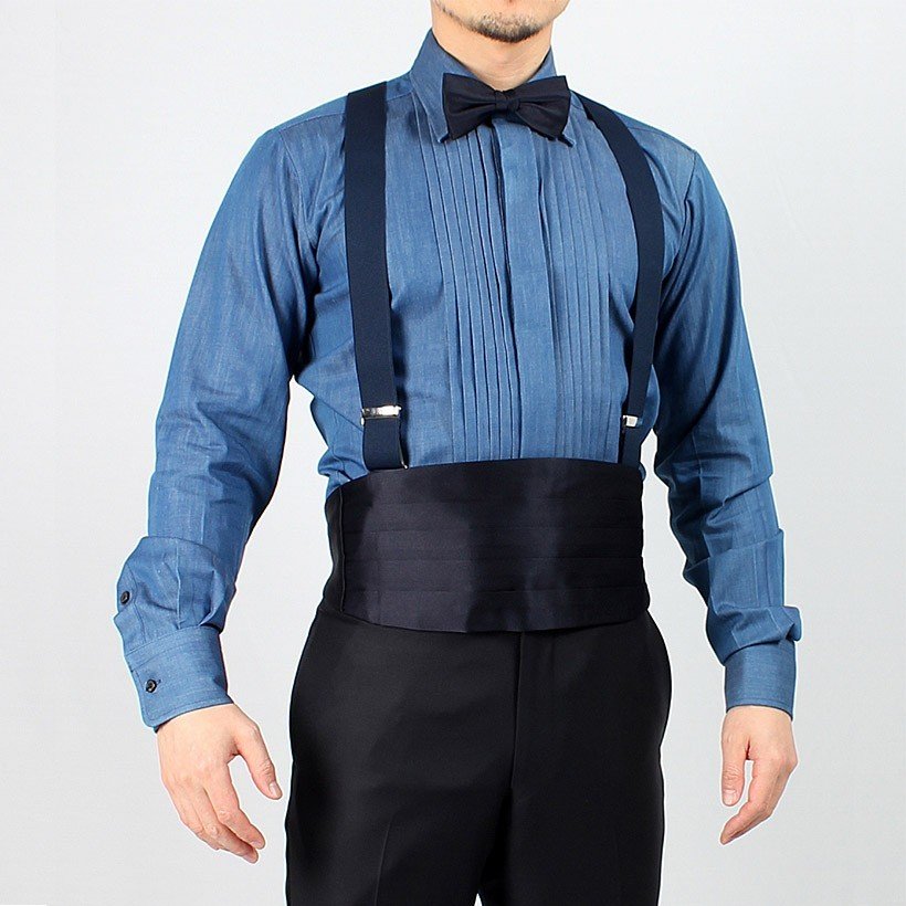 サスペンダー アルバートサーストン 英国製 35mm ネイビー