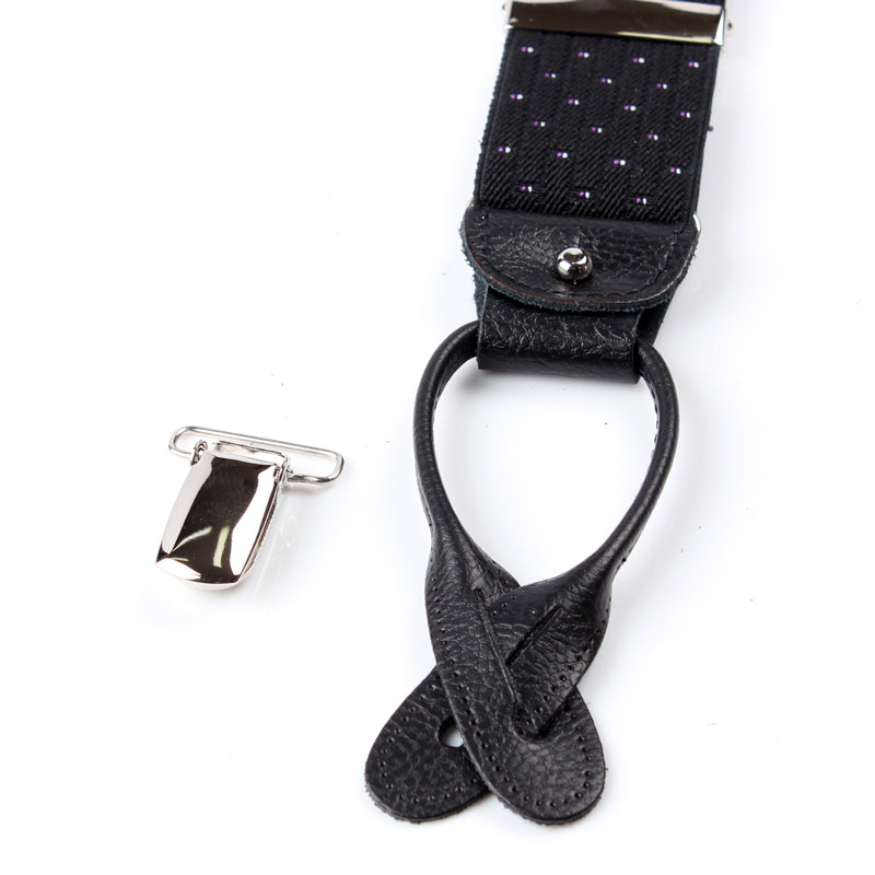 サスペンダー アルバートサーストン 英国製 35mm ピンドット ブラック