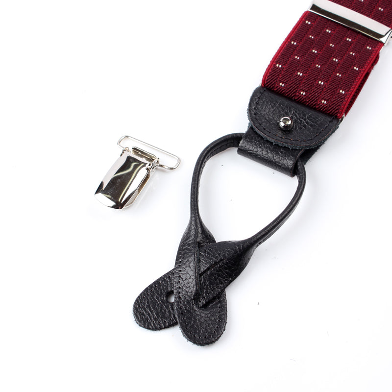 サスペンダー アルバートサーストン 英国製 35mm ピンドット ワイン