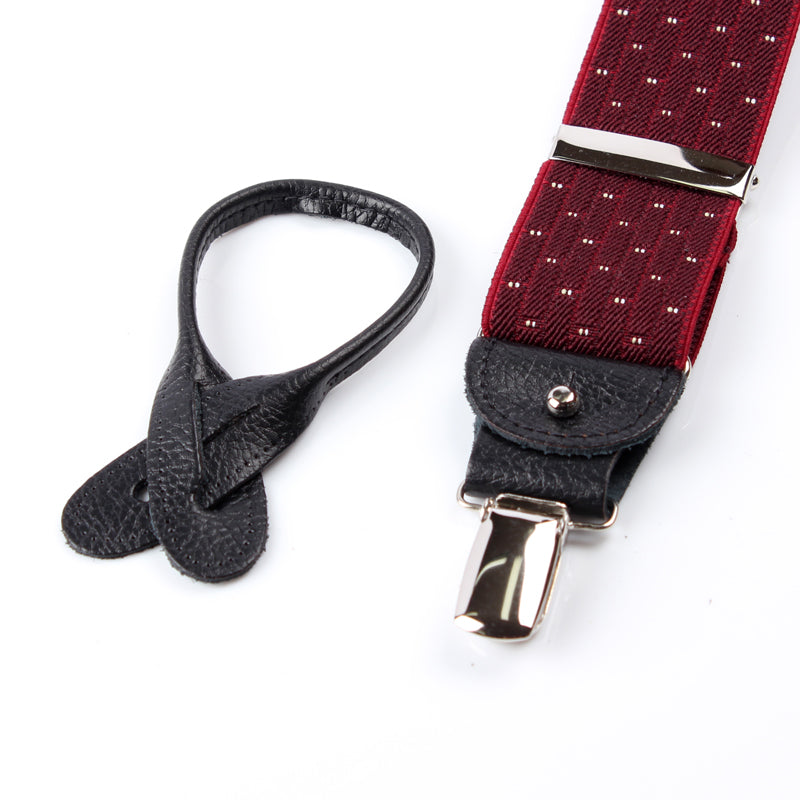 サスペンダー アルバートサーストン 英国製 35mm ピンドット ワイン