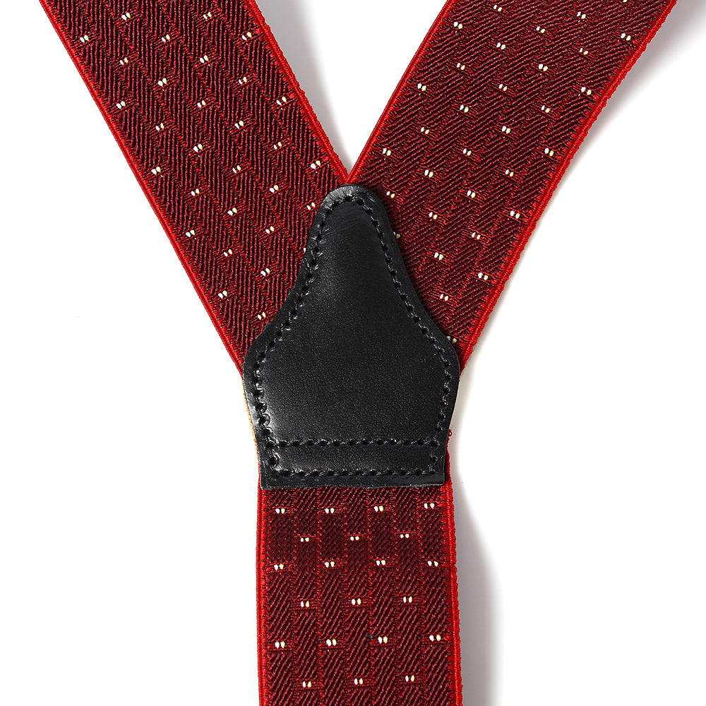 サスペンダー アルバートサーストン 英国製 35mm ピンドット ワイン