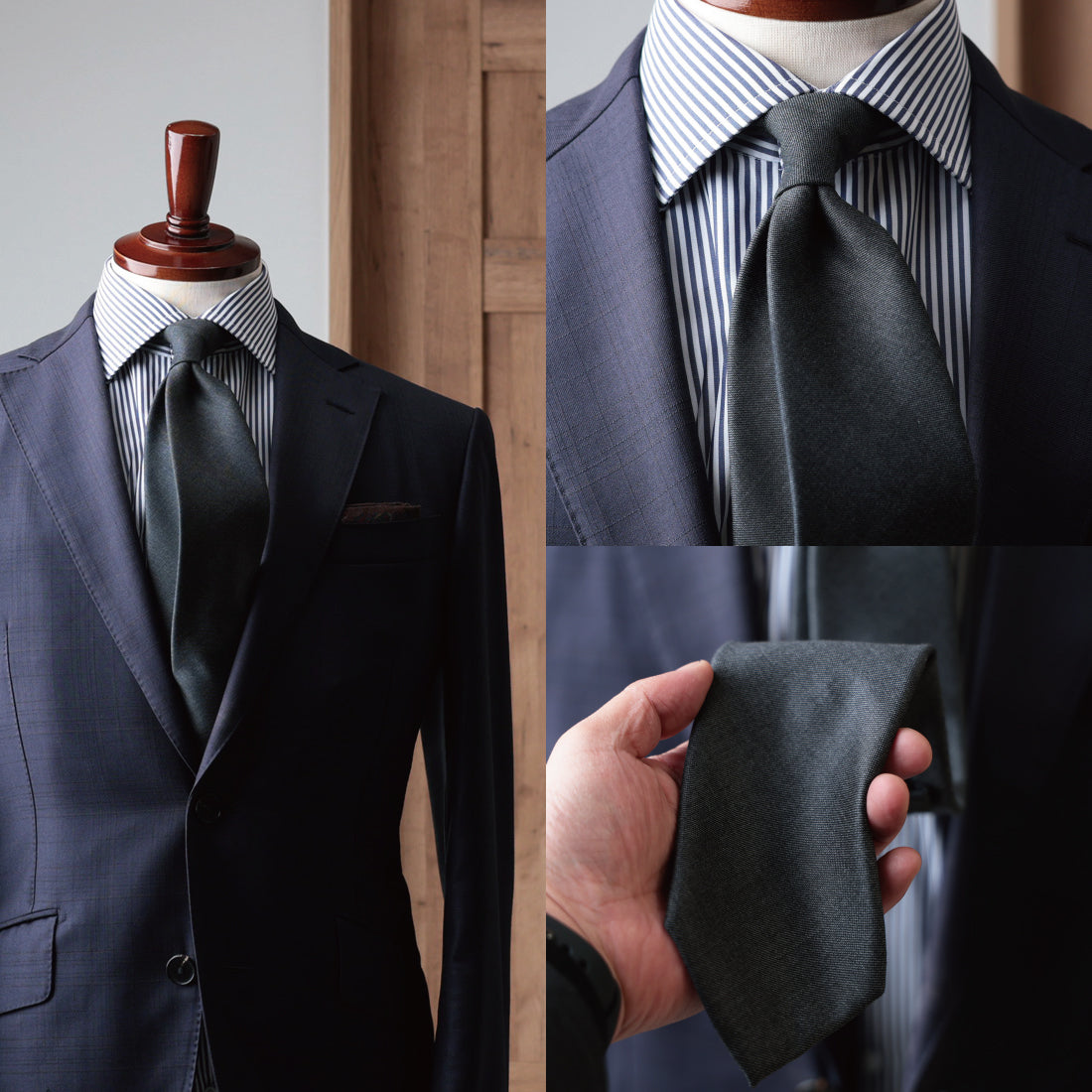 【特別価格】 イタリアンウール Super150’S WOOL クリアカット ネクタイ