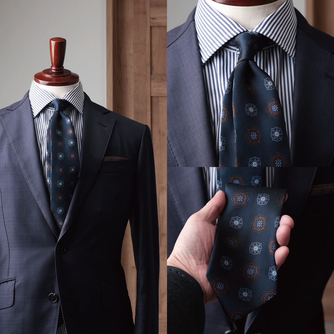 【SALE】 シルク ウール パターン ネクタイ