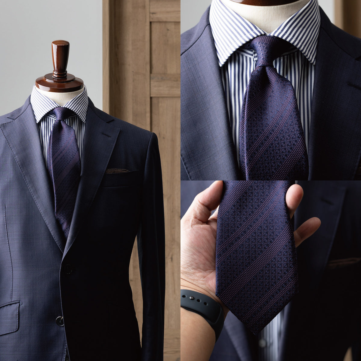 シルク ジャガード ストライプ YAMANASHI SILK