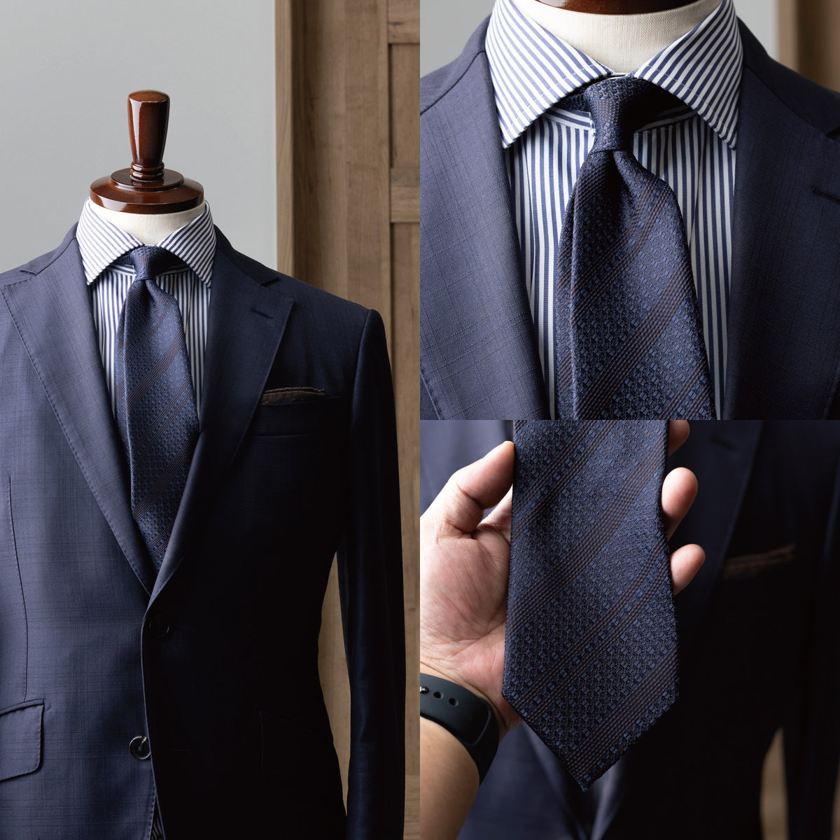 シルク ジャガード ストライプ YAMANASHI SILK