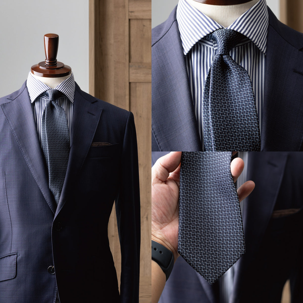 シルク ヘリンボーン ドット YAMANASHI SILK