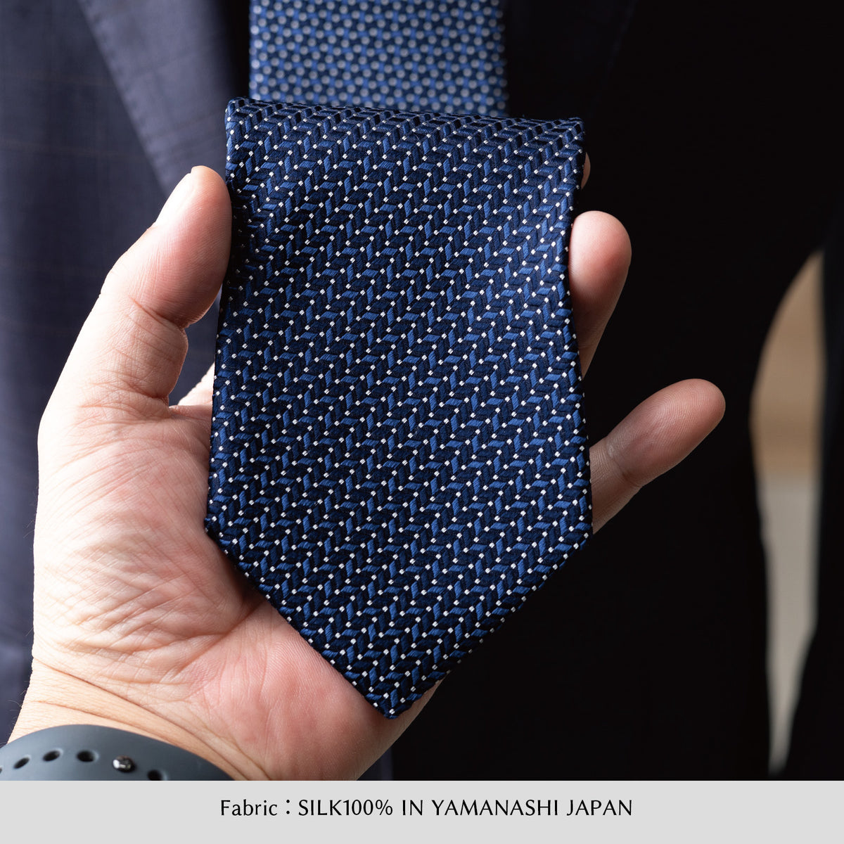 シルク ヘリンボーン ドット YAMANASHI SILK