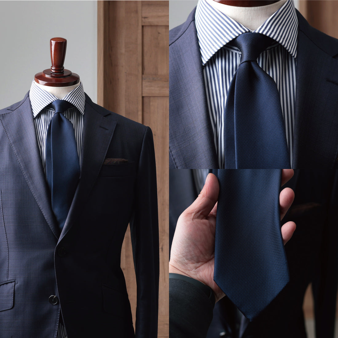シルク ネクタイ ネイビー 丹後 国内縫製 定番 | Y&TAILOR
