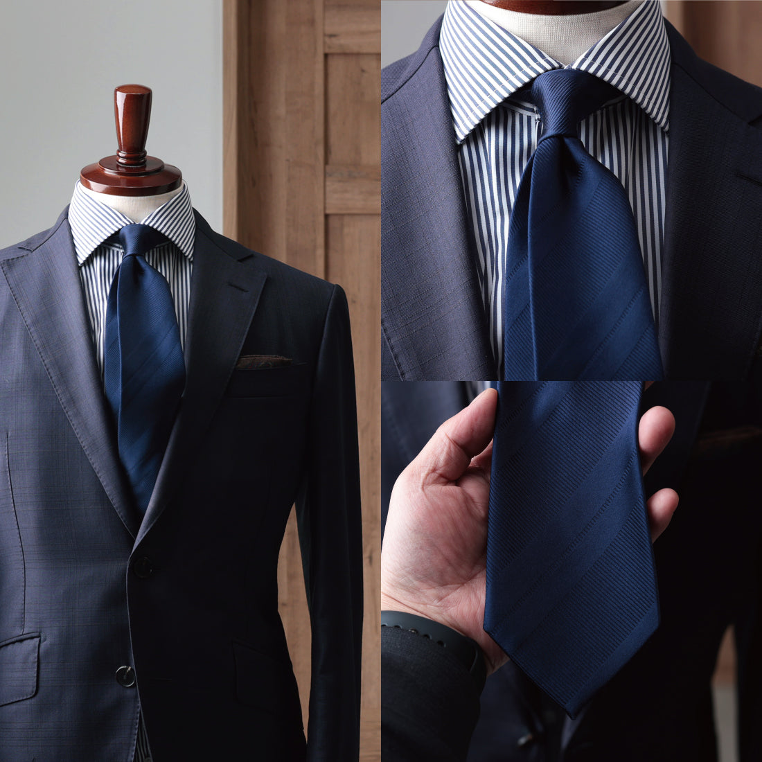 シルク ネクタイ ネイビー 丹後 国内縫製 定番 | Y&TAILOR