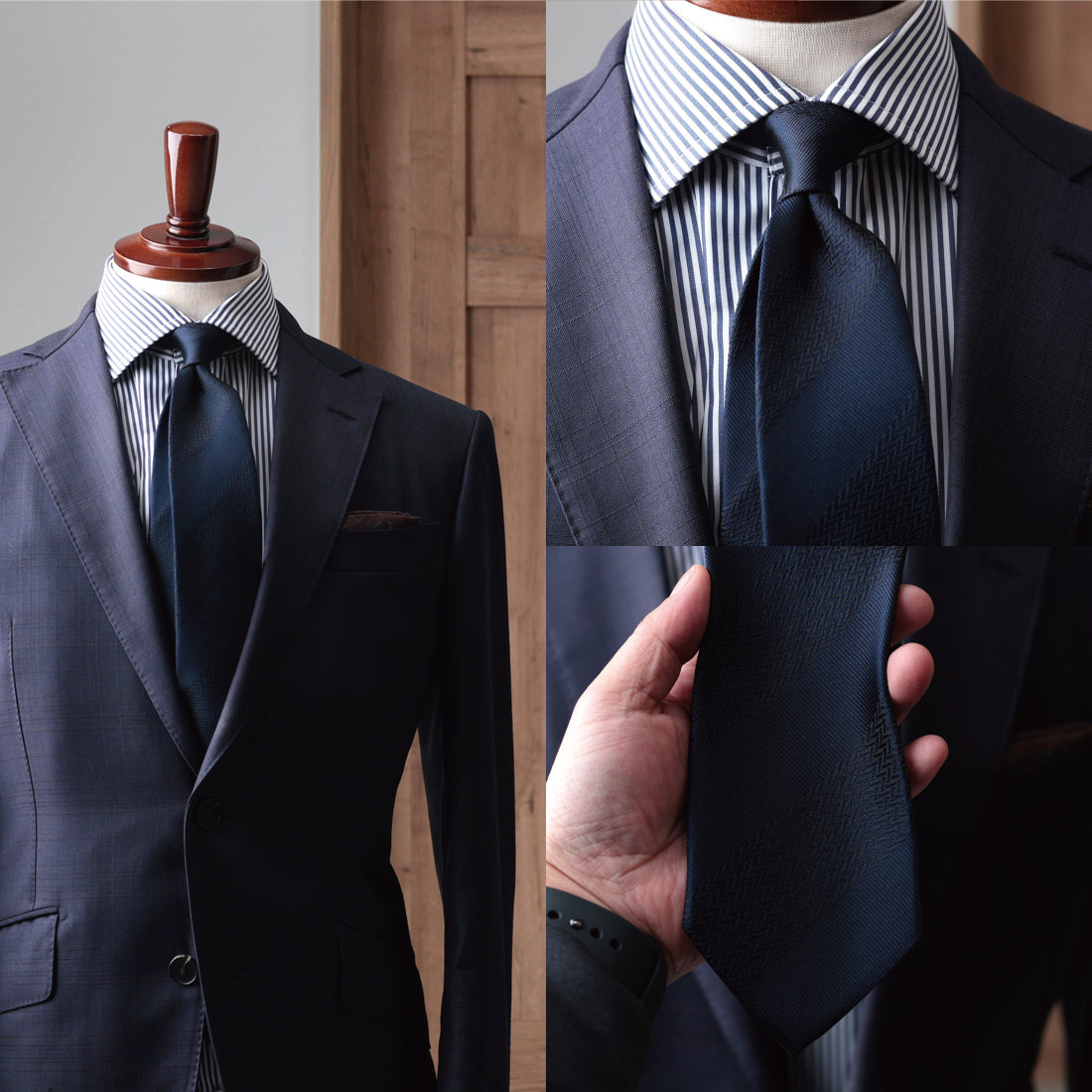 シルク ネクタイ ネイビー 丹後 国内縫製 定番 | Y&TAILOR