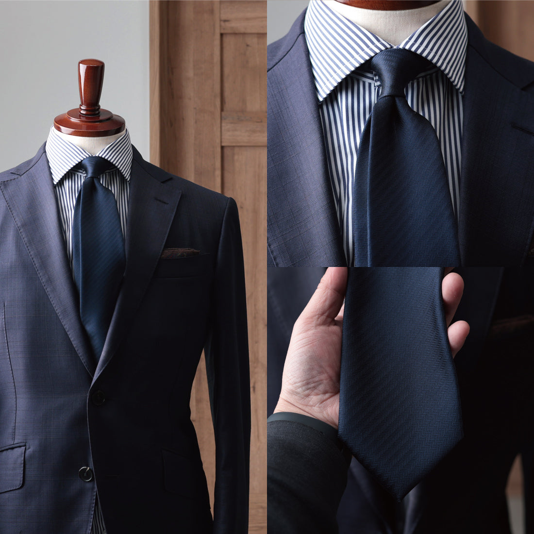 シルク ネクタイ ネイビー 丹後 国内縫製 定番 | Y&TAILOR