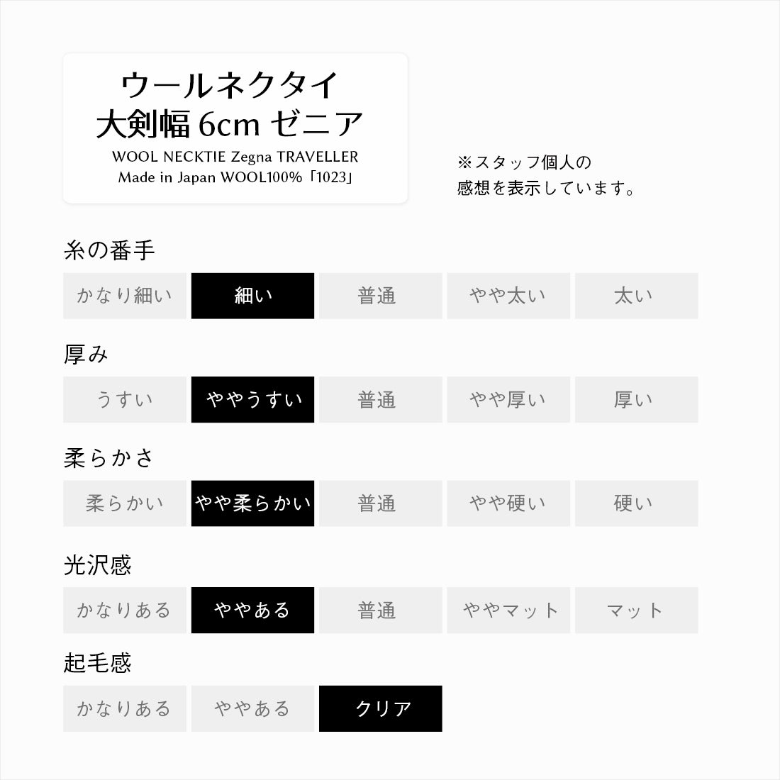 Zegna TRAVELLER ウール 大剣幅6cm