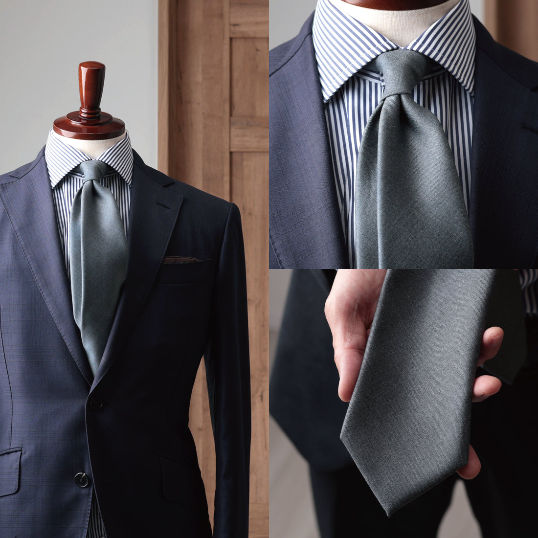 ゼニア エレクタ ウールタイ ネクタイ 5本セット 美品 チャコールグレー Zegna ELECTA ウール