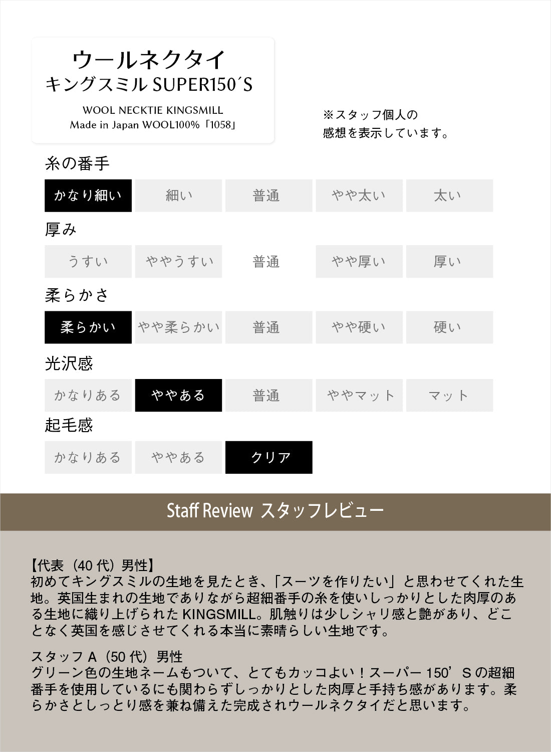 KINGS MILL ウール