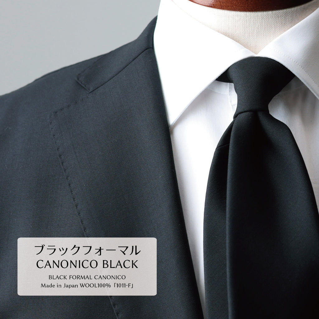 CANONICO ウール ブラックネクタイ フォーマル | Y&TAILOR