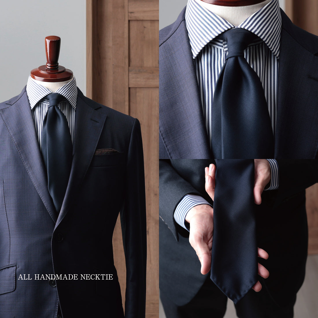 ハンドメイドネクタイ㉓ セッテピエゲ Zegna ELECTA ウール ネクタイ セッテピエゲ ハンドメイド | Y&TAILOR