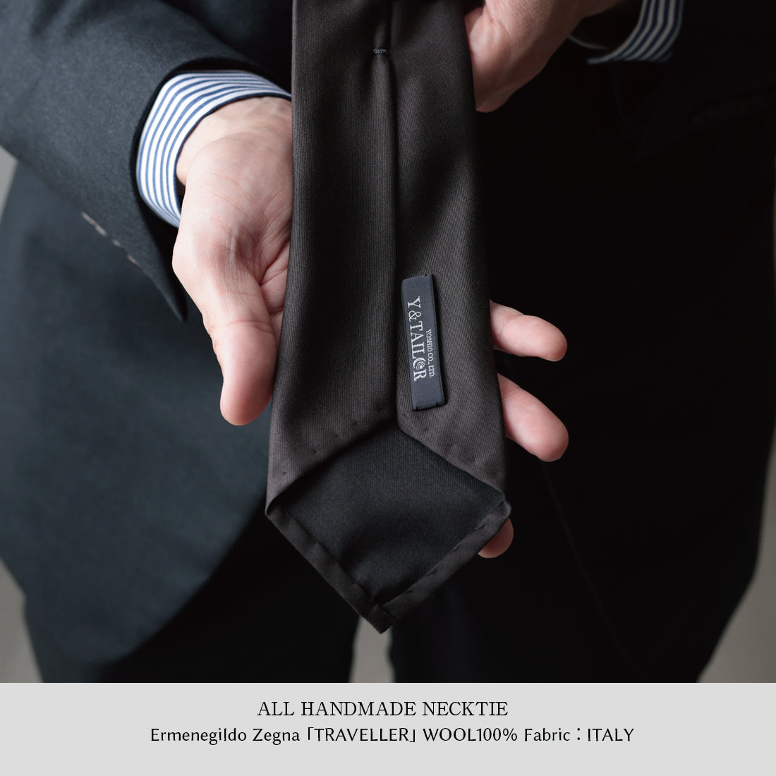 Zegna ウール ネクタイ クワトロピエゲ ハンドメイド | Y&TAILOR