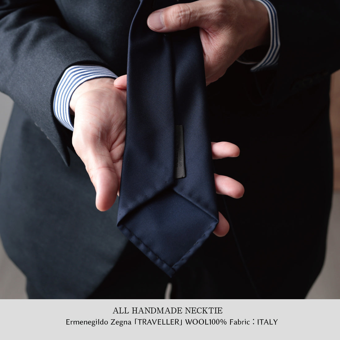Zegna ウール ネクタイ クワトロピエゲ ハンドメイド | Y&TAILOR