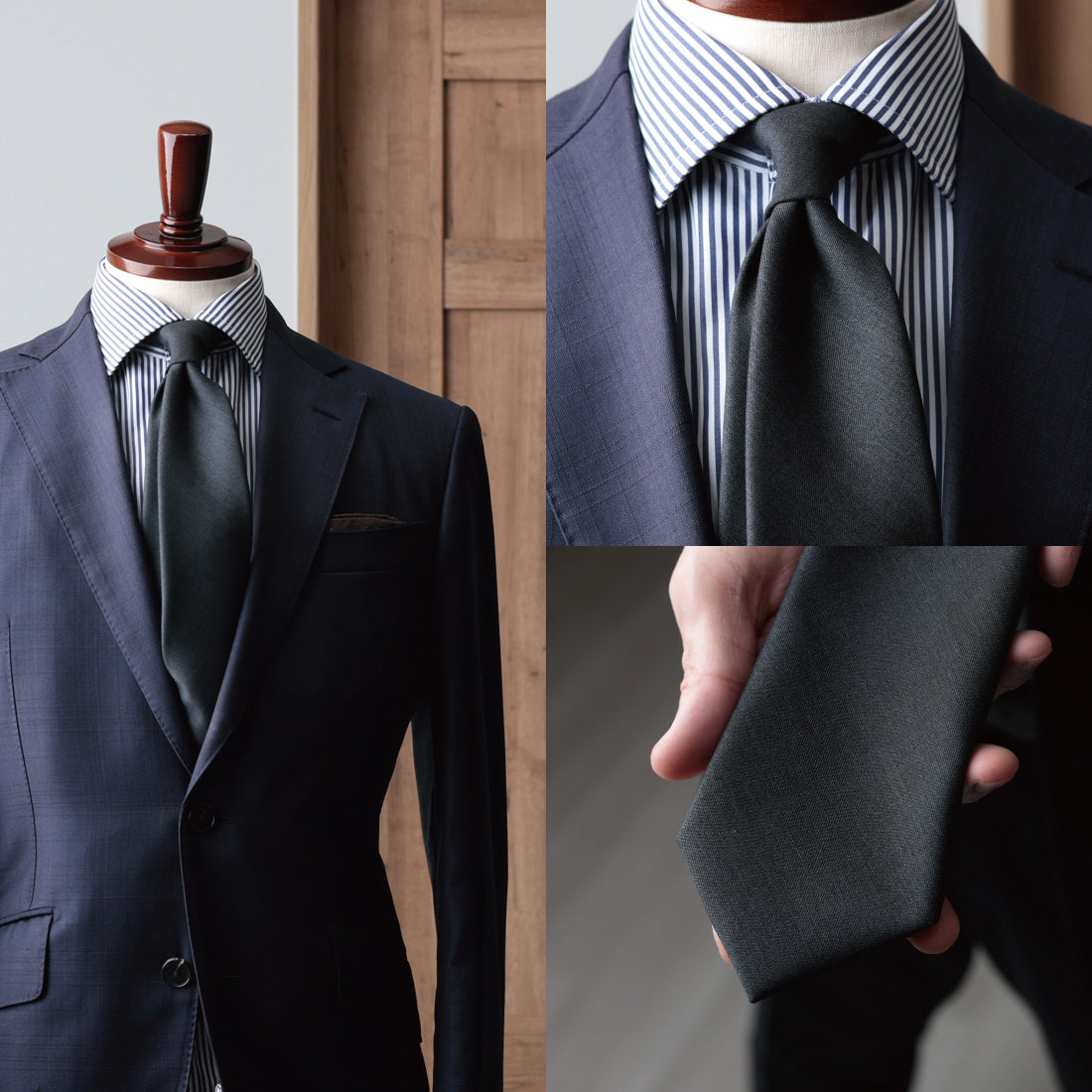【特別価格】 イタリアンウール Super150’S WOOL クリアカット ネクタイ