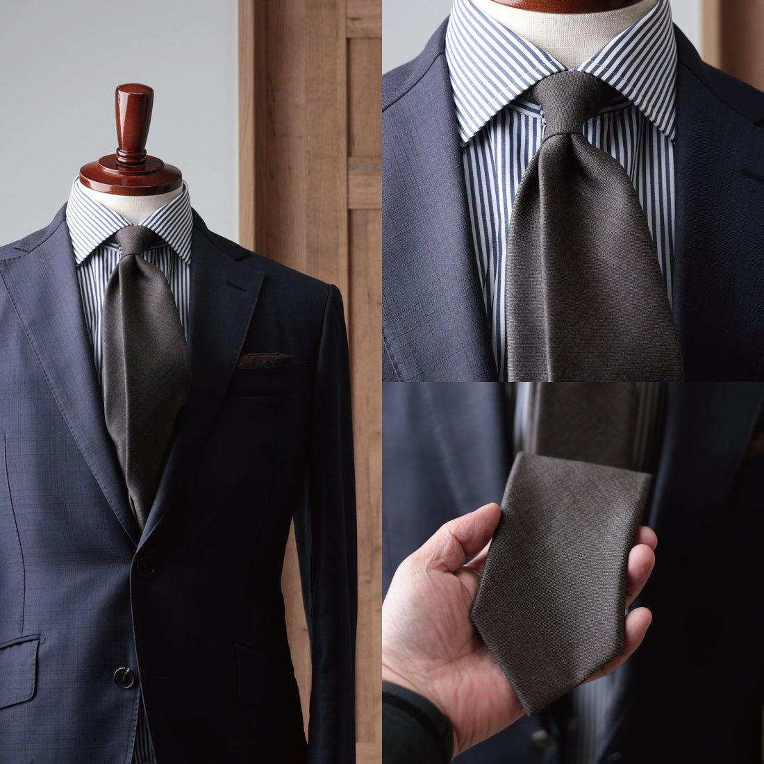 【特別価格】 イタリアンウール Super150’S WOOL クリアカット ネクタイ