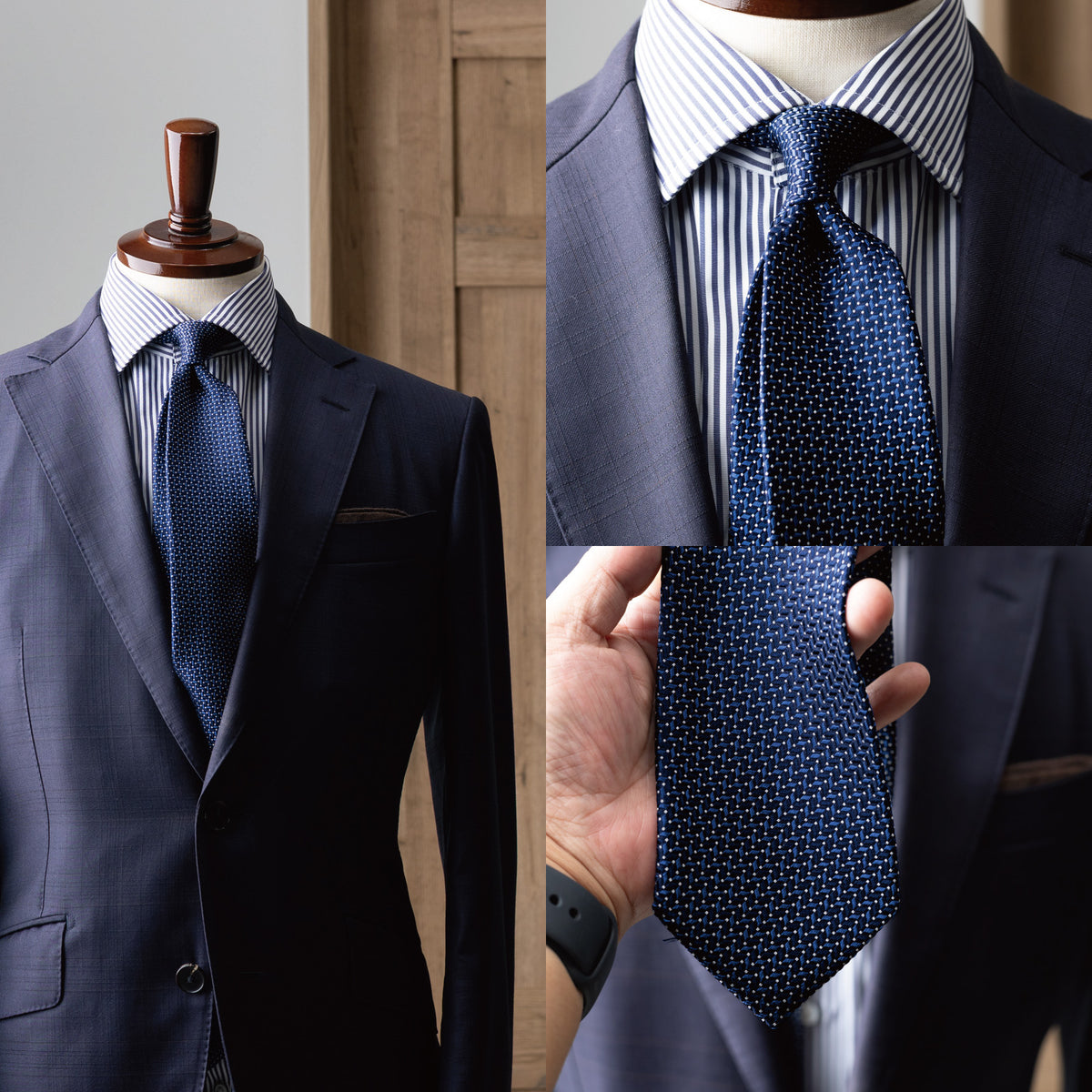 シルク ヘリンボーン ドット YAMANASHI SILK