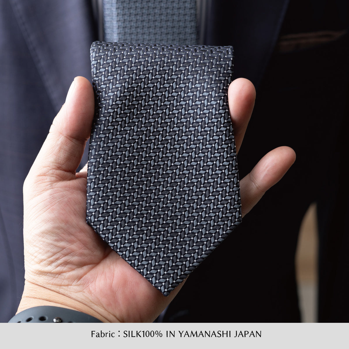 シルク ヘリンボーン ドット YAMANASHI SILK